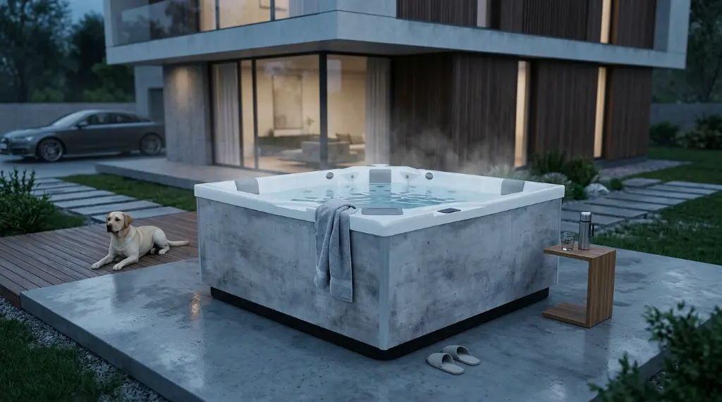 AquaEssentials Spas evening.webp