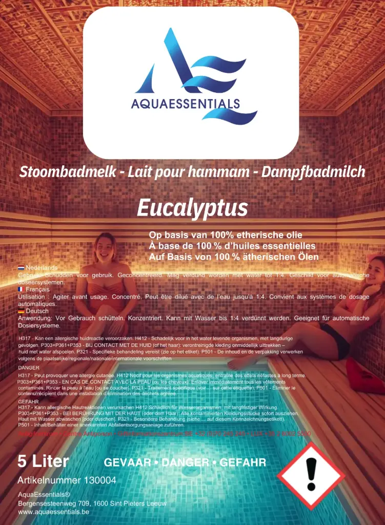 AquaEssentials® Eucalyptus, 5 L Lait pour hammam
